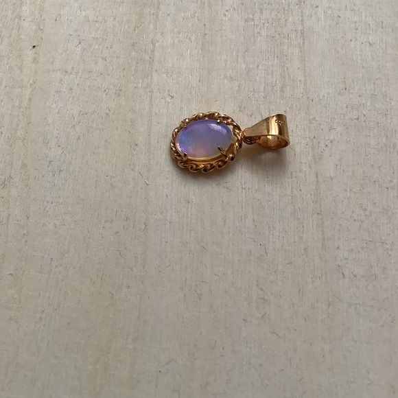 New vintage SS Fire Opal dainty pendant charm - Picture 5 of 10